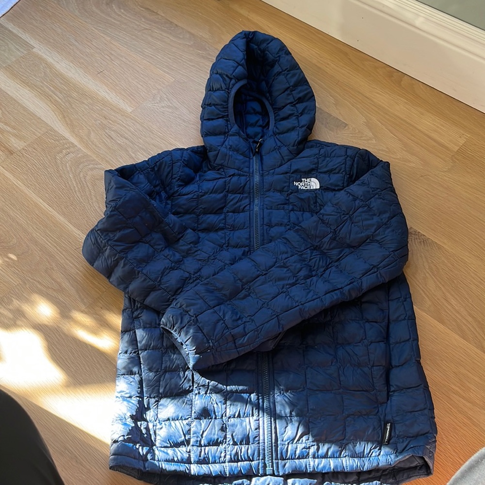 Boys navy North Face Thermoball Hooded jacket